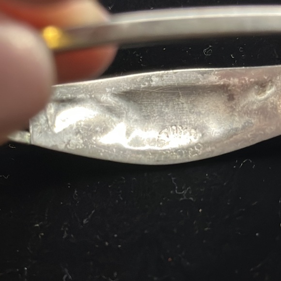 Taxaco Abalone Inlay Silver Bangle Vintage - Picture 4 of 4